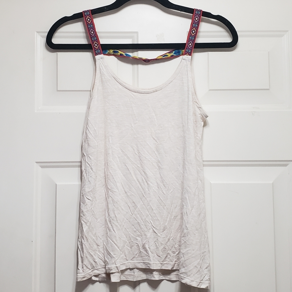 Embroidered straps tank